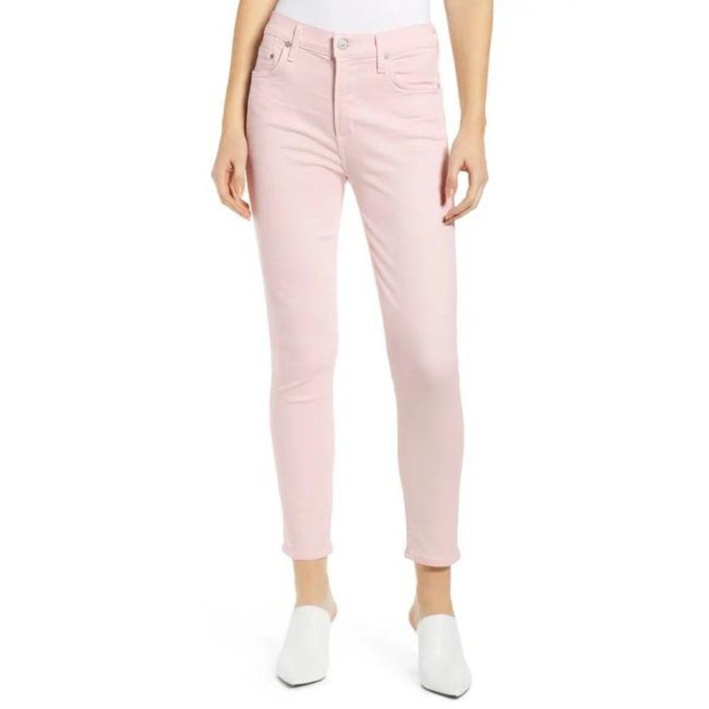 Citizens of Humanity Pink Rocket Crop High Rise Skinny Jeans